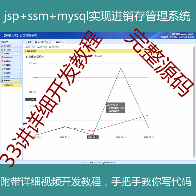 jsp+ssm+mysql实现的进销存管理系统源码附带详细视频开发教程