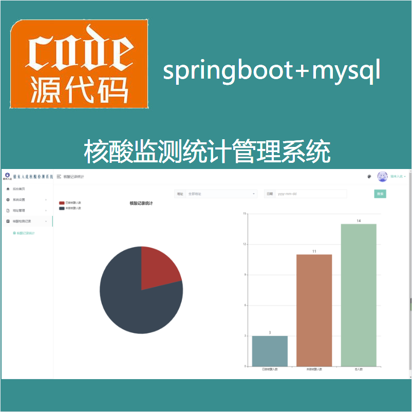 【猿来入此】优秀学员作品：Springboot+Mysql疫情核酸检测统计管理系统源码附带运行视频教程
